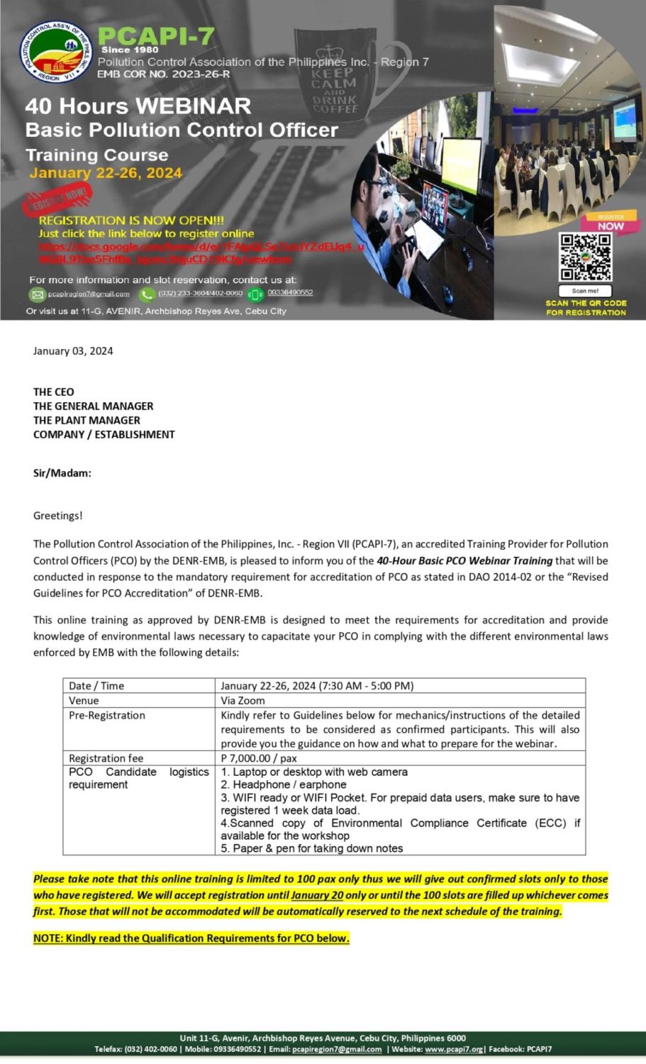 Online 40Hour Basic Pollution Control Officer (PCO) Training Course